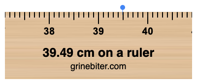 39.49 cm on a ruler Where is 39.49 centimeters on a ruler