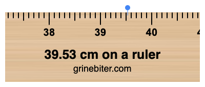 39.53 cm on a ruler Where is 39.53 centimeters on a ruler