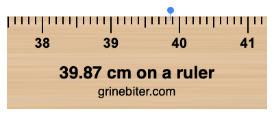 39.87 cm on a ruler Where is 39.87 centimeters on a ruler