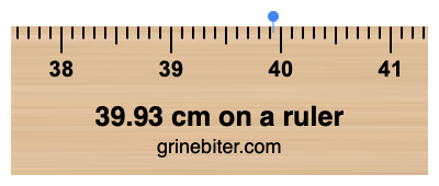 39.93 cm on a ruler Where is 39.93 centimeters on a ruler