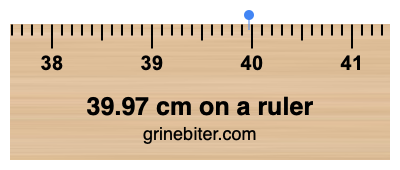 Where is 39.97 centimeters on a ruler