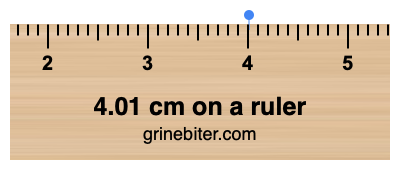 Where is 4.01 centimeters on a ruler