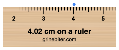 Where is 4.02 centimeters on a ruler
