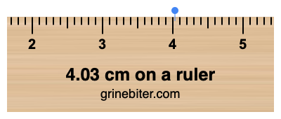 Where is 4.03 centimeters on a ruler