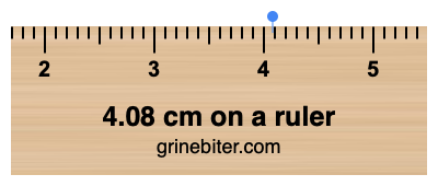 Where is 4.08 centimeters on a ruler