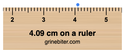 Where is 4.09 centimeters on a ruler