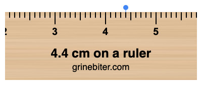 Where is 4.4 centimeters on a ruler