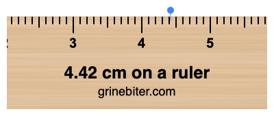 4.42 cm on a ruler Where is 4.42 centimeters on a ruler