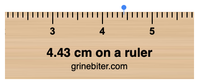 4.43 cm on a ruler Where is 4.43 centimeters on a ruler