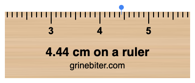 4.44 cm on a ruler Where is 4.44 centimeters on a ruler