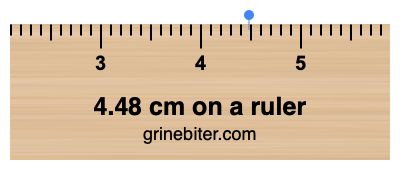 Where is 4.48 centimeters on a ruler