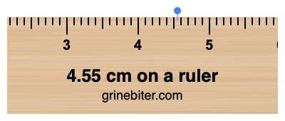 Where is 4.55 centimeters on a ruler