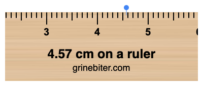 Where is 4.57 centimeters on a ruler