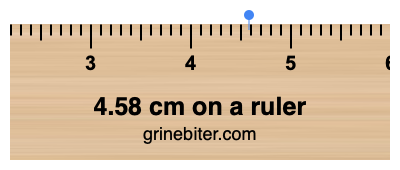 Where is 4.58 centimeters on a ruler