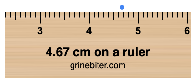 Where is 4.67 centimeters on a ruler