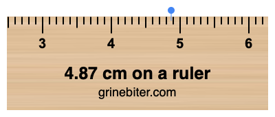 Where is 4.87 centimeters on a ruler