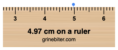 Where is 4.97 centimeters on a ruler