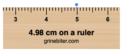 Where is 4.98 centimeters on a ruler