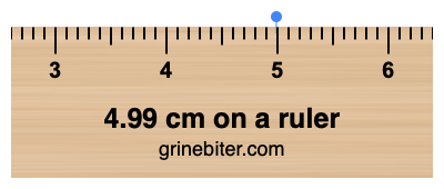 Where is 4.99 centimeters on a ruler