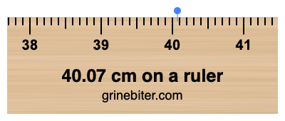 40.07 cm on a ruler Where is 40.07 centimeters on a ruler