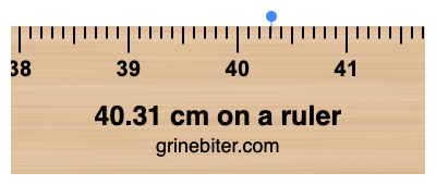 40.31 cm on a ruler Where is 40.31 centimeters on a ruler