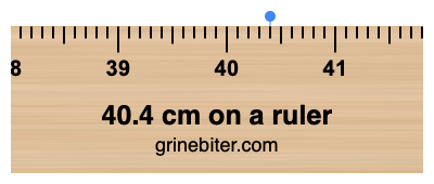 Where is 40.4 centimeters on a ruler
