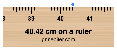 40.42 cm on a ruler Where is 40.42 centimeters on a ruler
