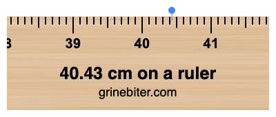 Where is 40.43 centimeters on a ruler