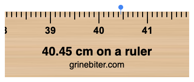 40.45 cm on a ruler Where is 40.45 centimeters on a ruler