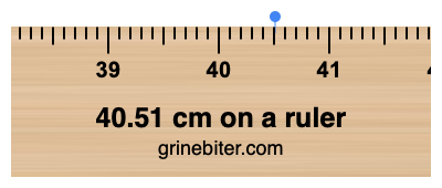 40.51 cm on a ruler Where is 40.51 centimeters on a ruler