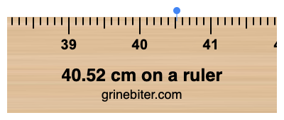 40.52 cm on a ruler Where is 40.52 centimeters on a ruler