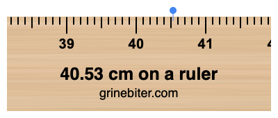 40.53 cm on a ruler Where is 40.53 centimeters on a ruler