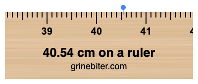 40.54 cm on a ruler Where is 40.54 centimeters on a ruler