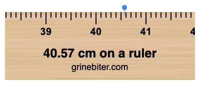 Where is 40.57 centimeters on a ruler