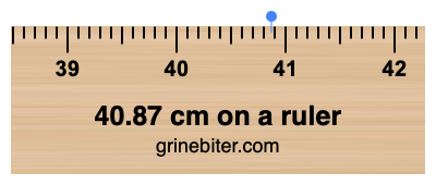 40.87 cm on a ruler Where is 40.87 centimeters on a ruler