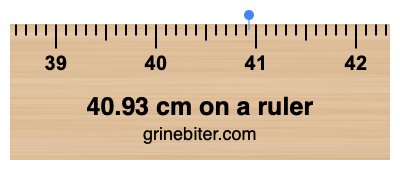 40.93 cm on a ruler Where is 40.93 centimeters on a ruler