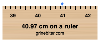 40.97 cm on a ruler Where is 40.97 centimeters on a ruler