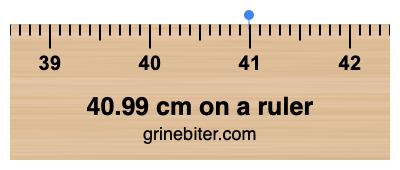 40.99 cm on a ruler Where is 40.99 centimeters on a ruler