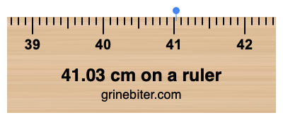 41.03 cm on a ruler Where is 41.03 centimeters on a ruler