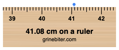 41.08 cm on a ruler Where is 41.08 centimeters on a ruler