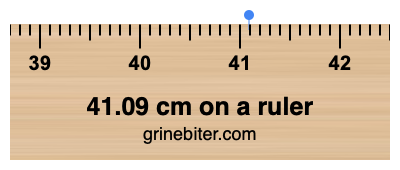 41.09 cm on a ruler Where is 41.09 centimeters on a ruler