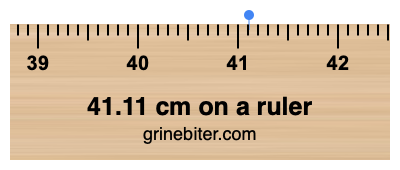 41.11 cm on a ruler Where is 41.11 centimeters on a ruler
