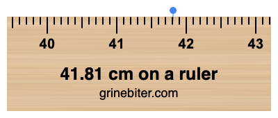 Where is 41.81 centimeters on a ruler