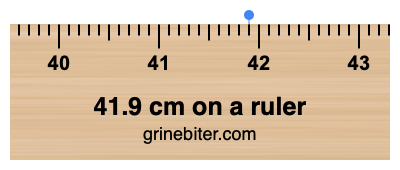 Where is 41.9 centimeters on a ruler