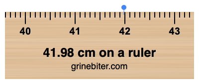 Where is 41.98 centimeters on a ruler