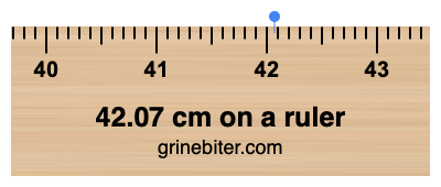Where is 42.07 centimeters on a ruler