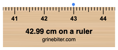 Where is 42.99 centimeters on a ruler