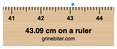 Where is 43.09 centimeters on a ruler