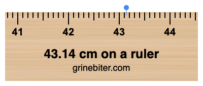 43.14 cm on a ruler Where is 43.14 centimeters on a ruler