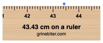 43.43 cm on a ruler Where is 43.43 centimeters on a ruler